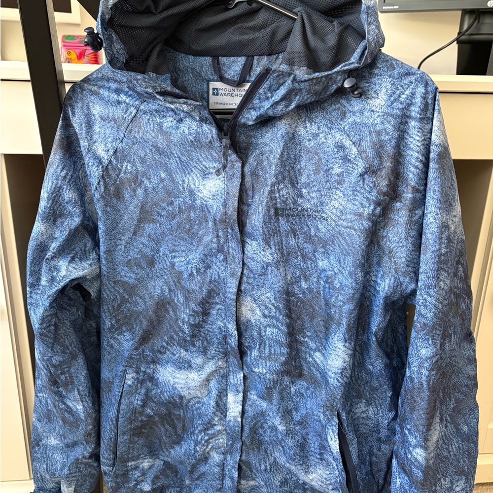 Mountain Warehouse Women's Blue Hooded Rain Jacket SZ 4